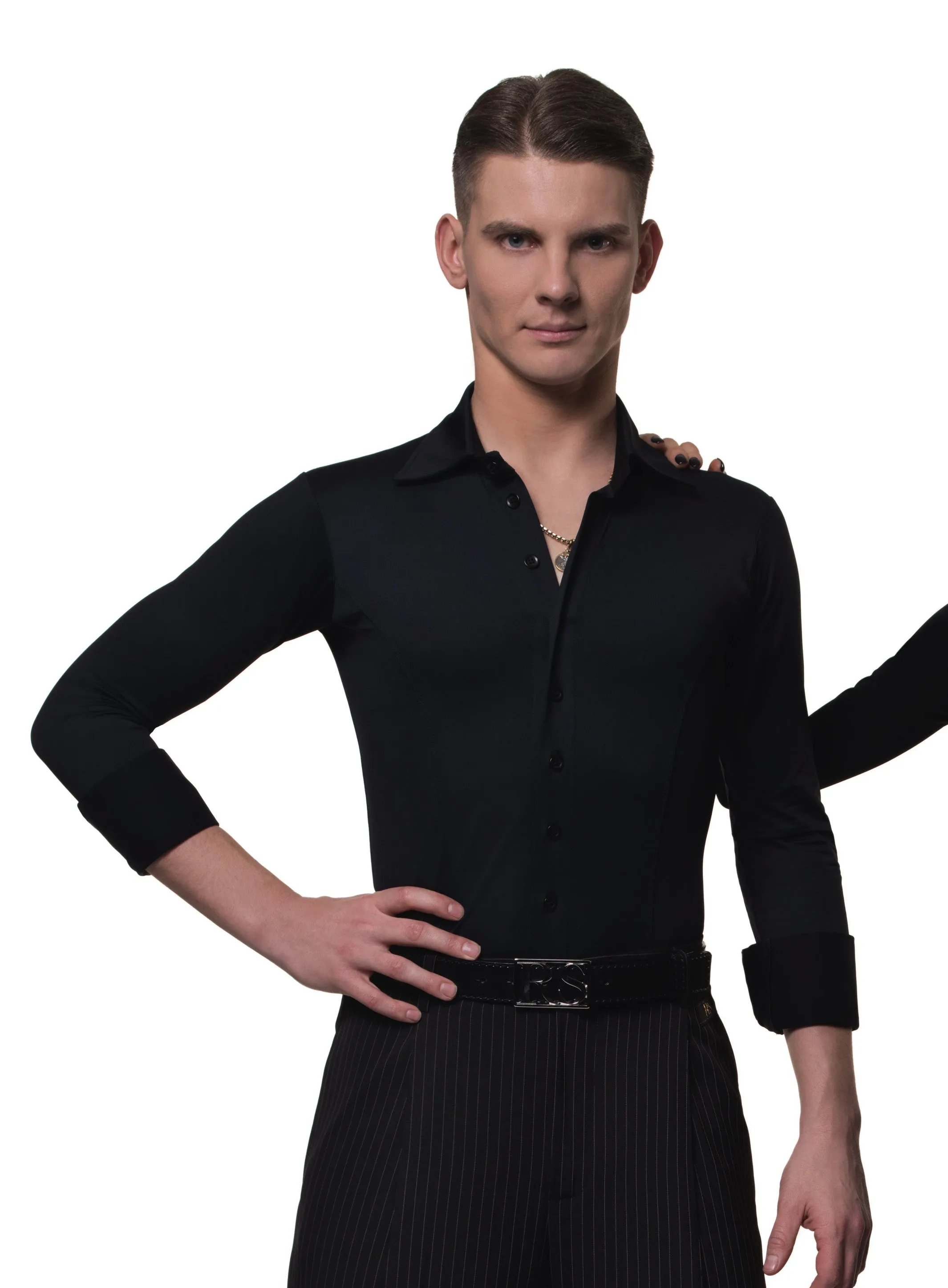 SALE Black or White RS Atelier Special Mens Slim Fit Stretch Body Shirt