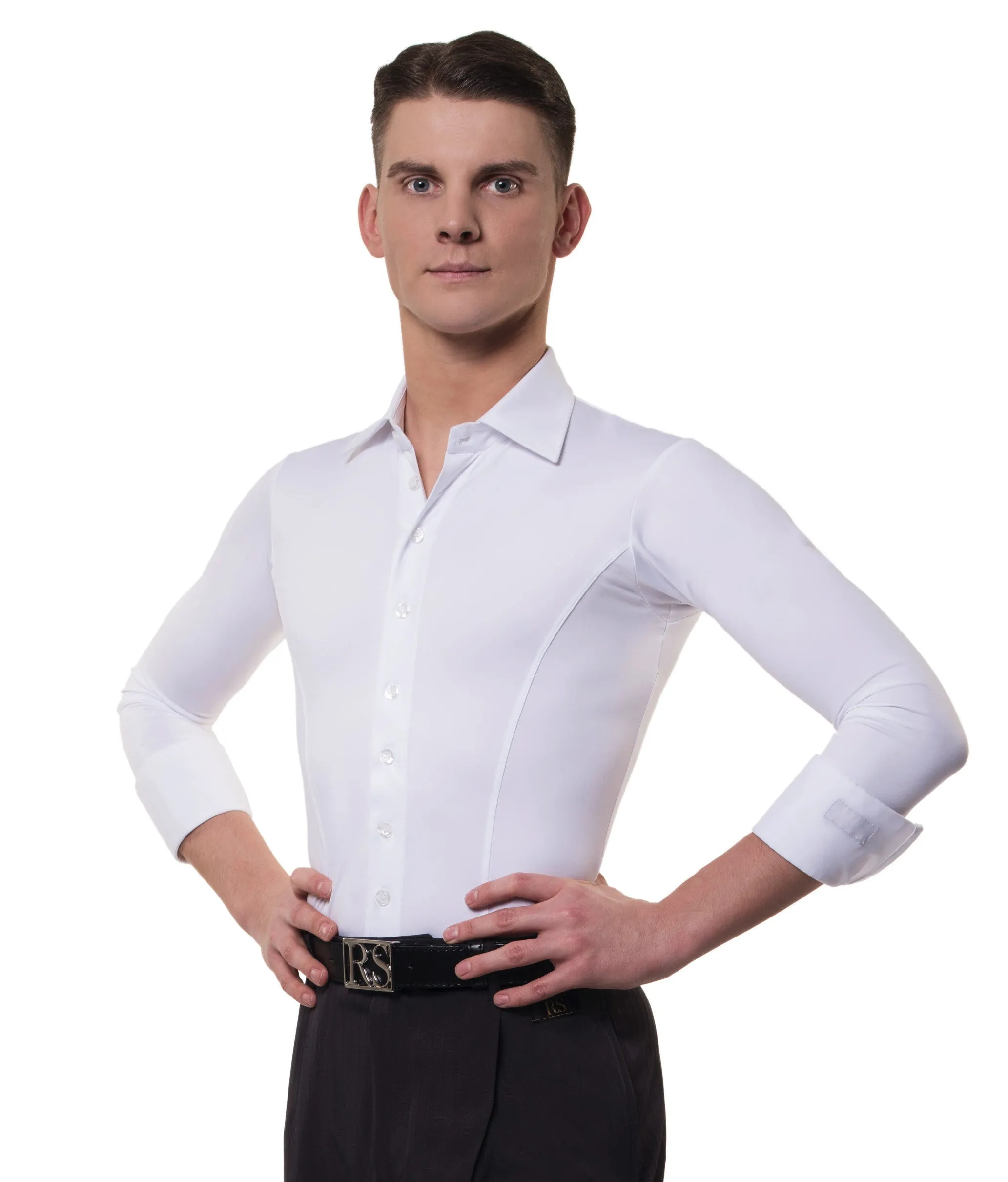 SALE Black or White RS Atelier Special Mens Slim Fit Stretch Body Shirt