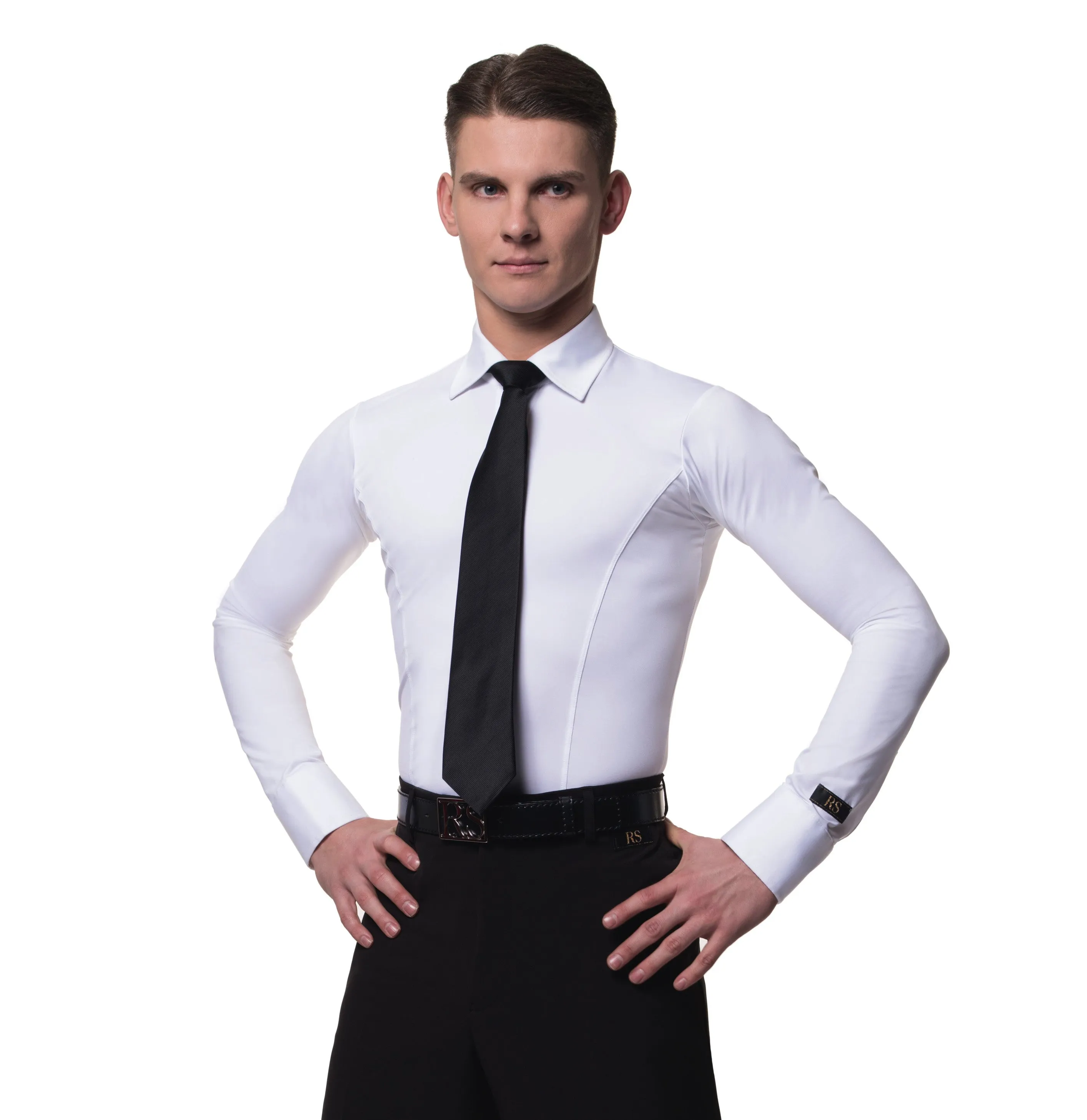 SALE Black or White RS Atelier Special Mens Slim Fit Stretch Body Shirt