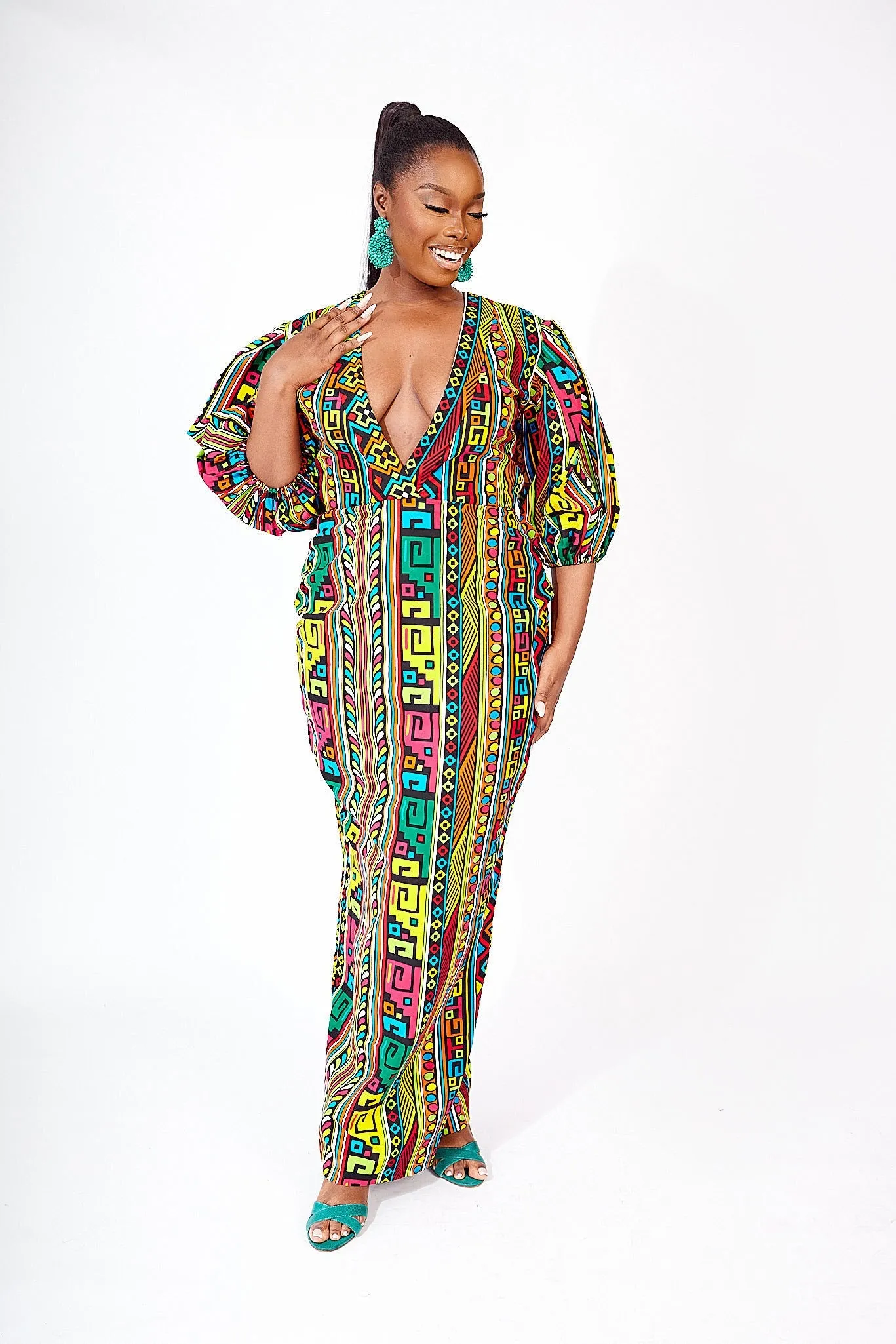 SALE EMOTU AFRICAN PRINT MAXI DRESS