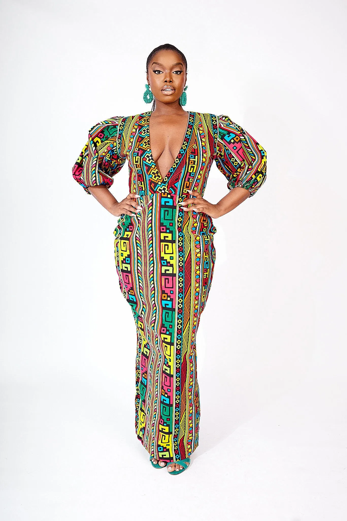SALE EMOTU AFRICAN PRINT MAXI DRESS