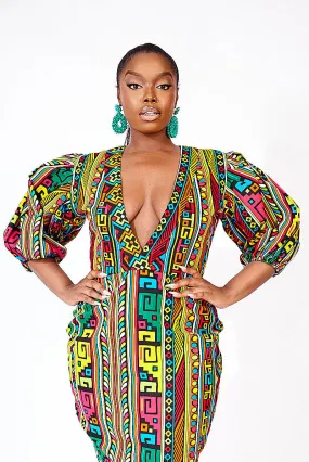SALE EMOTU AFRICAN PRINT MAXI DRESS
