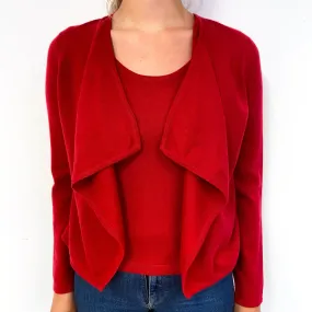 Scarlet Red Two in One Cashmere Cardigan/Top Small