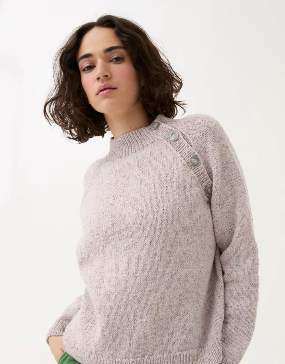 Sirdar - Buttoned Raglan Jumper in Loveful Recyled Tweed DK - Knitting Pattern 10781