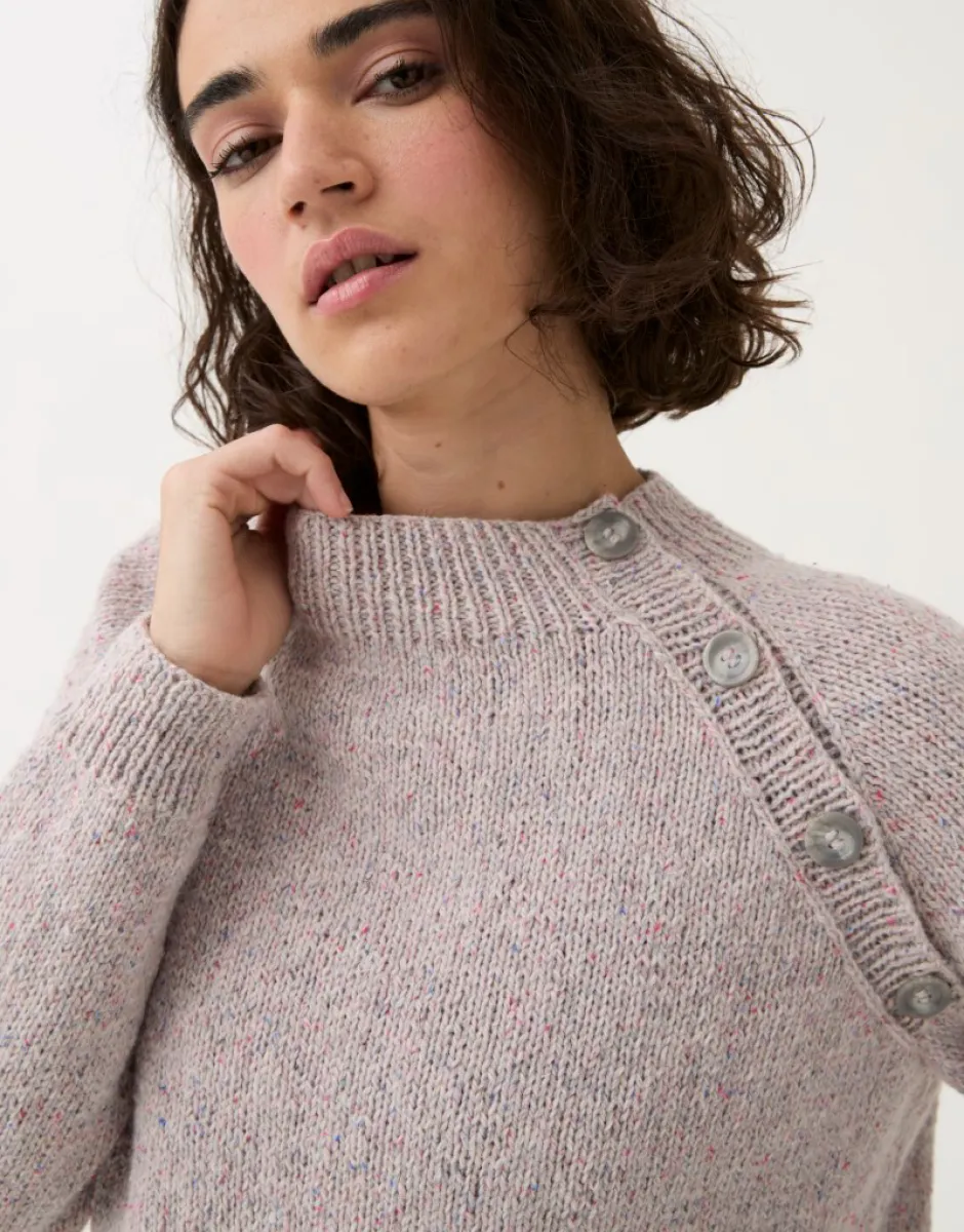 Sirdar - Buttoned Raglan Jumper in Loveful Recyled Tweed DK - Knitting Pattern 10781