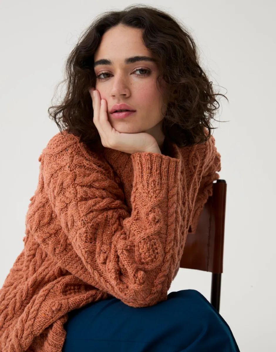 Sirdar - Cable Crew Jumper in Loveful Recyled Tweed DK - Knitting Pattern 10785