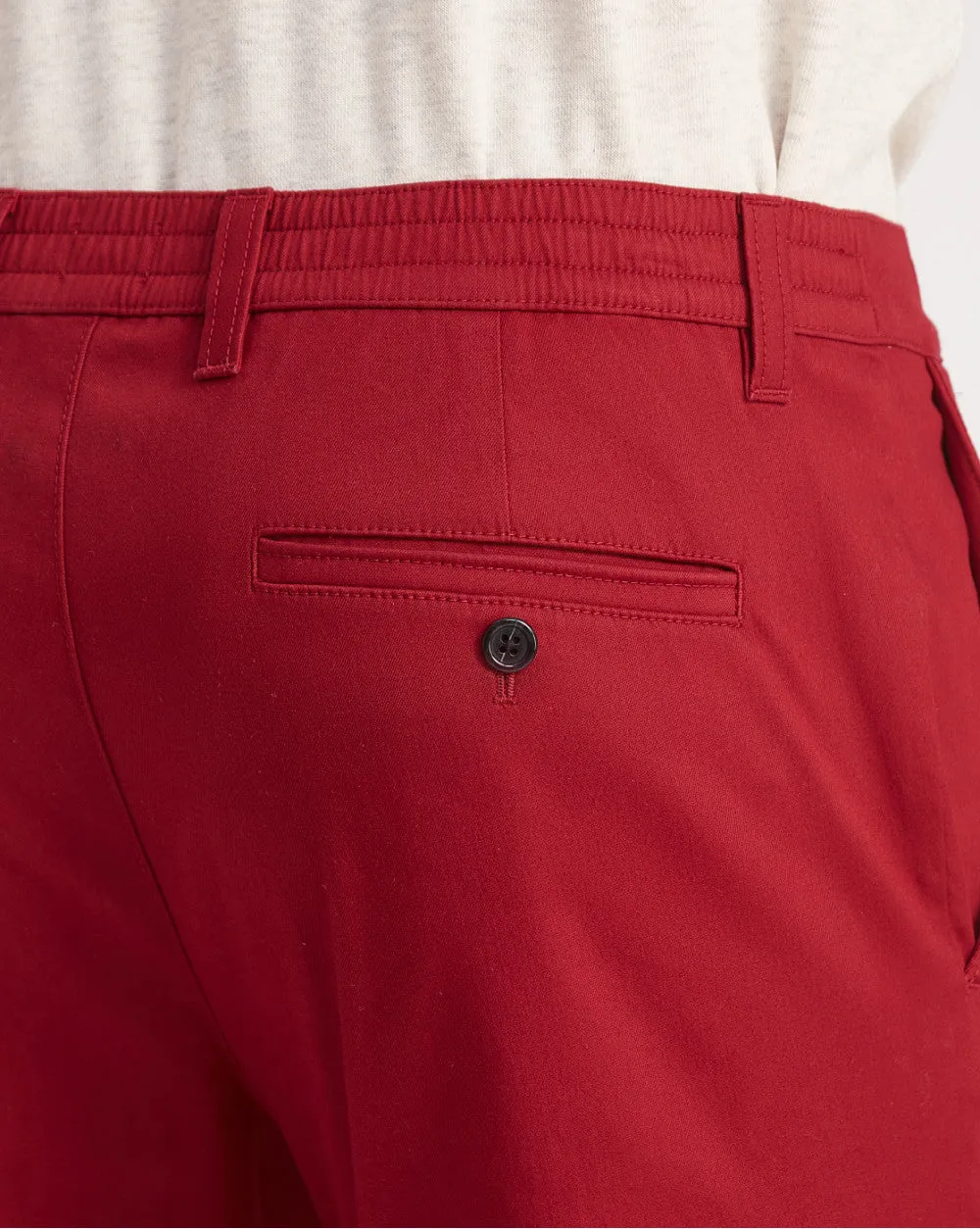 Slim Fit Elasticized Crossover Chinos - Carmine Red