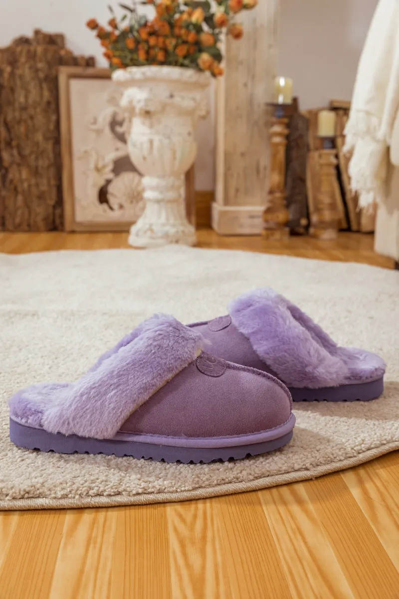 SMAIBULUN Ugg | WOOL LINED SUEDE SLIPPER - LAVENDER