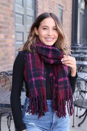 Soft As Can Be Pink Plaid Scarf