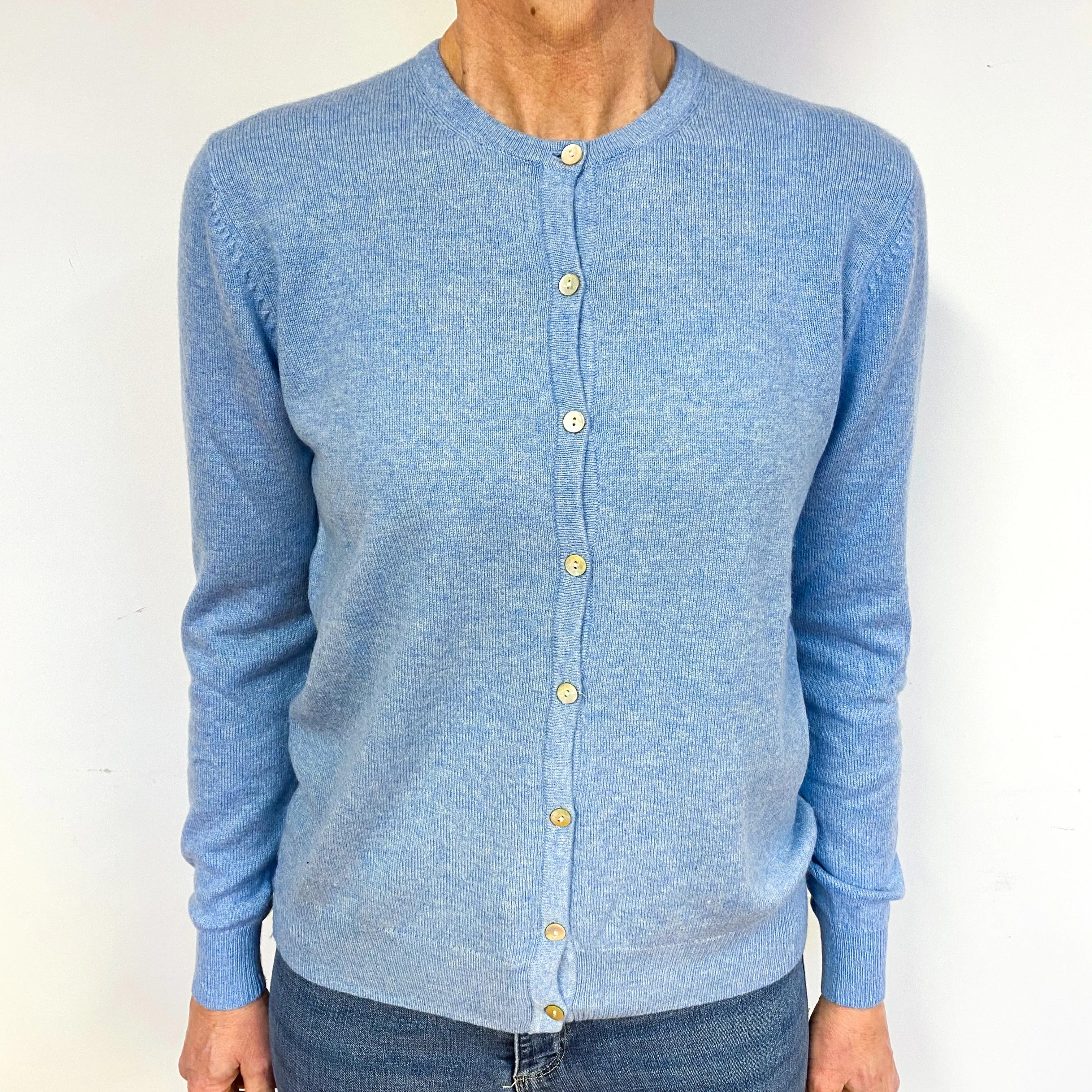 Soft Baby Blue Cashmere Cardigan Medium