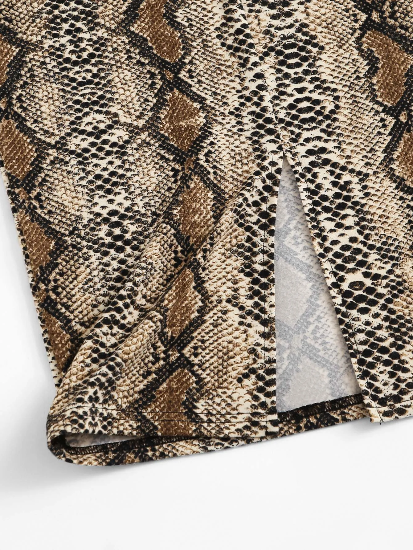 Split Hem Snakeskin Pencil Skirt SS24