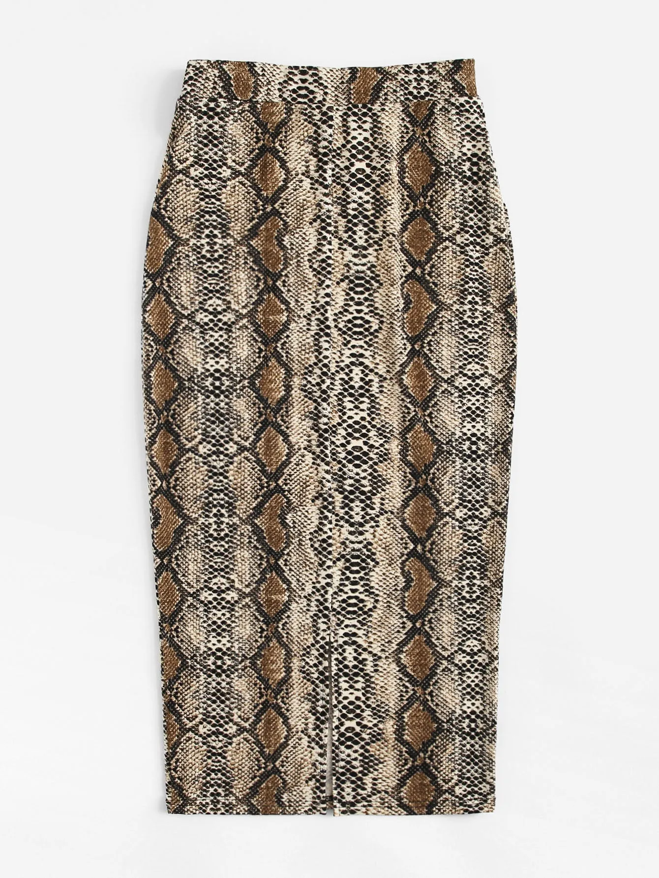 Split Hem Snakeskin Pencil Skirt SS24