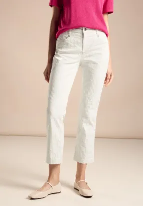 STREET ONE<BR>
Casual Striped Jeans<BR>
White<BR>