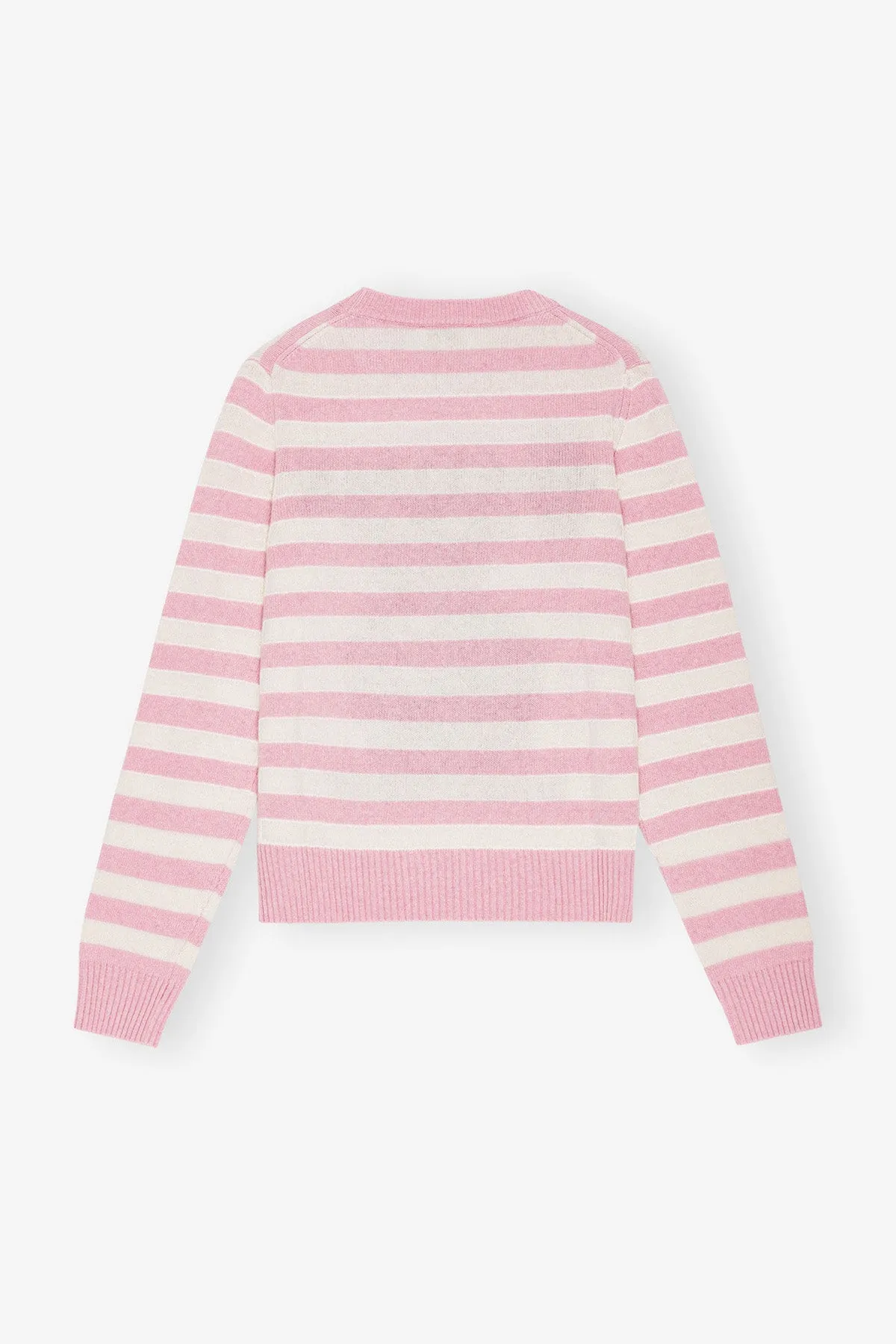 Striped Graphic Wool Mix Bunny Crewneck