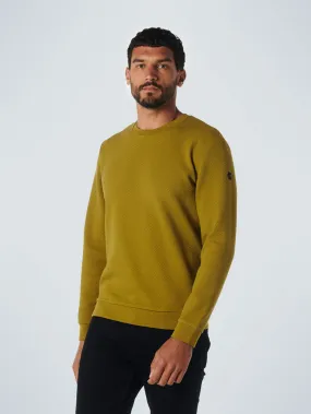 Sweater Crewneck Double Layer Jacquard Stretch | Olive