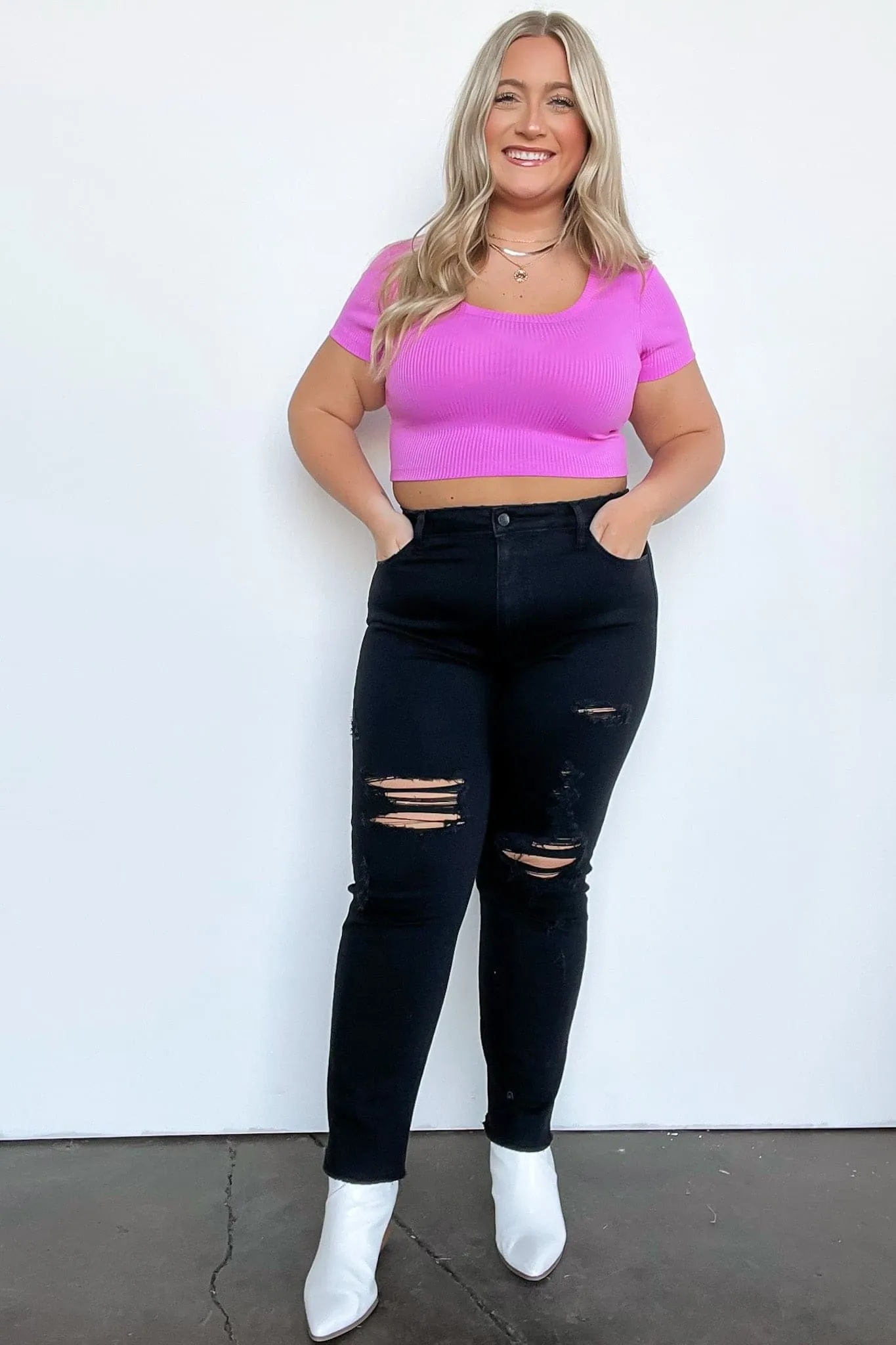 Tarah Distressed Crop Jeans - FINAL SALE