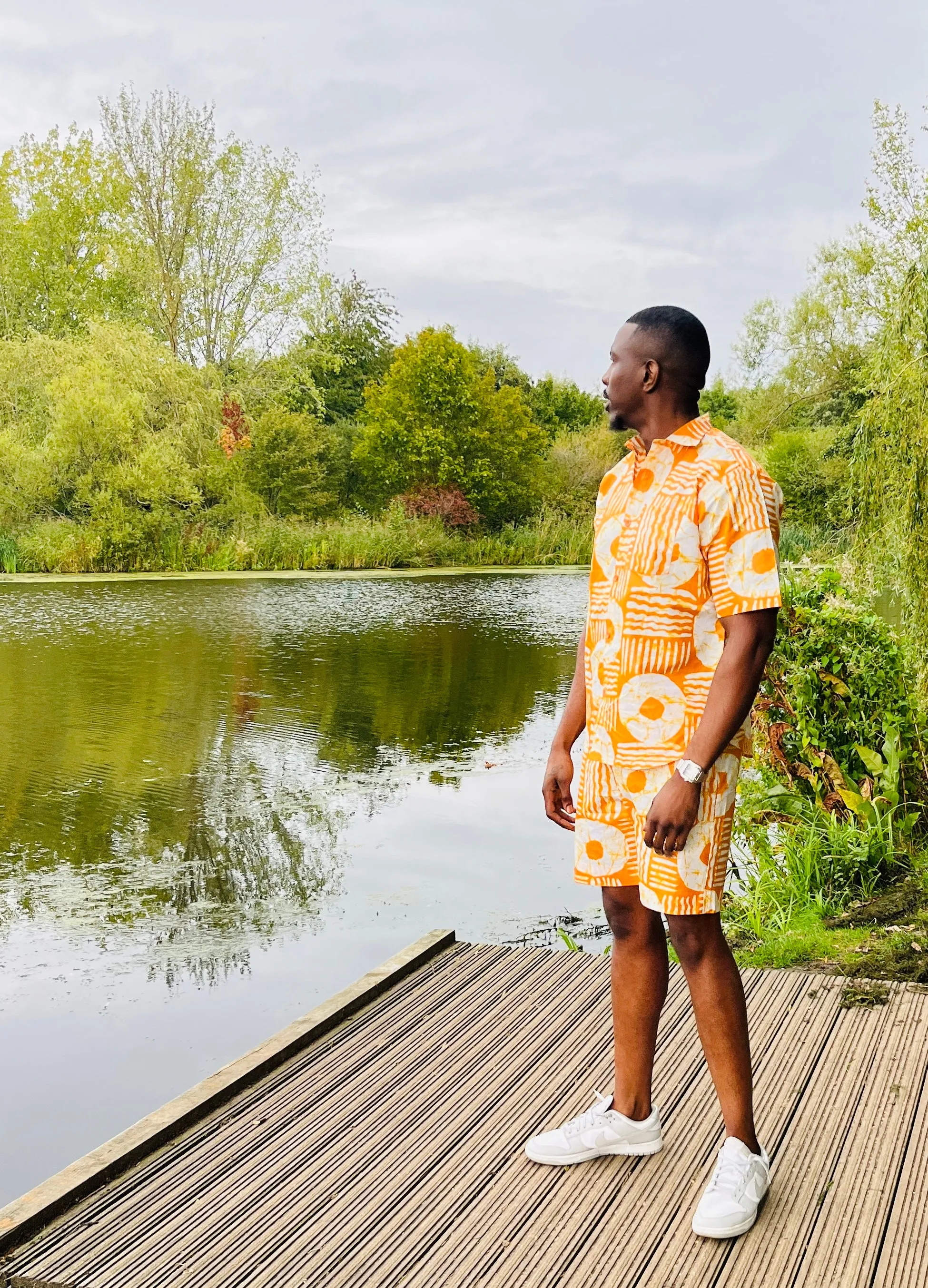 The Laolu Ankara African Print Men Shirt in Yellow