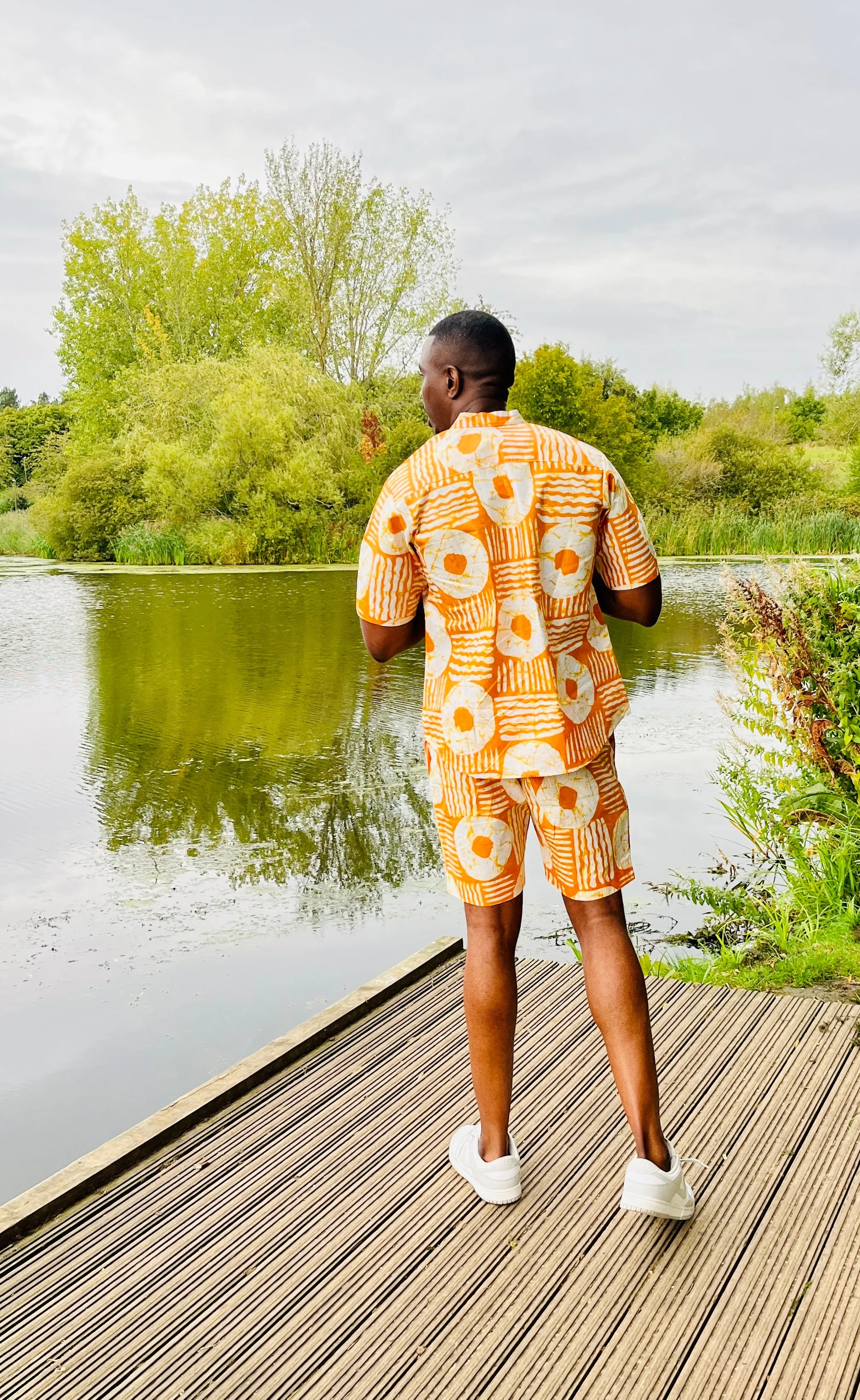 The Laolu Ankara African Print Men Shirt in Yellow