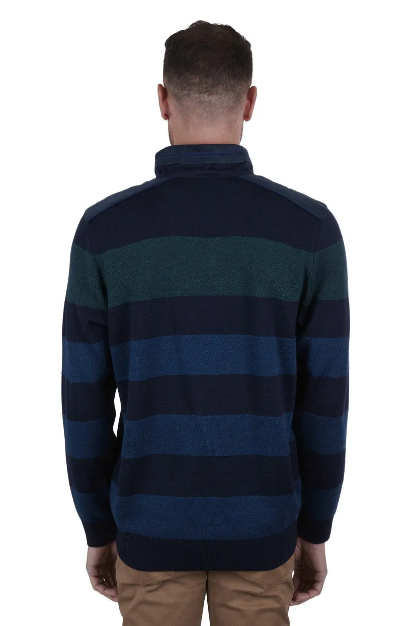 THOMAS COOK SETTLER 1/4 ZIP JUMPER NAVY/JUMPER