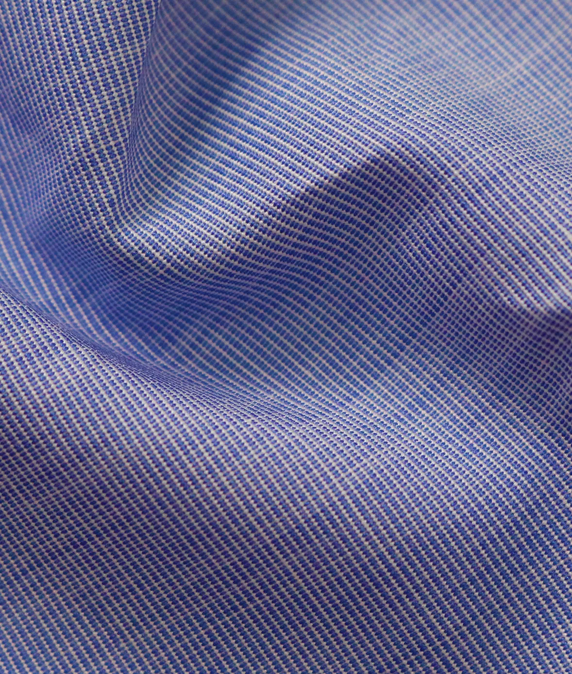 Thomas Mason Midnight Blue 100 2-ply Cotton Chambray Tailored Shirt