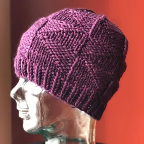 Trilateral Beanie | LUXURY Handmade 100% Merino Wool Knit Beanie | Malabrigo Chunky | ADULT size | Ready To Ship