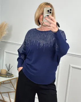 Twinkle Burst Sequin Jumper 8-16 Navy