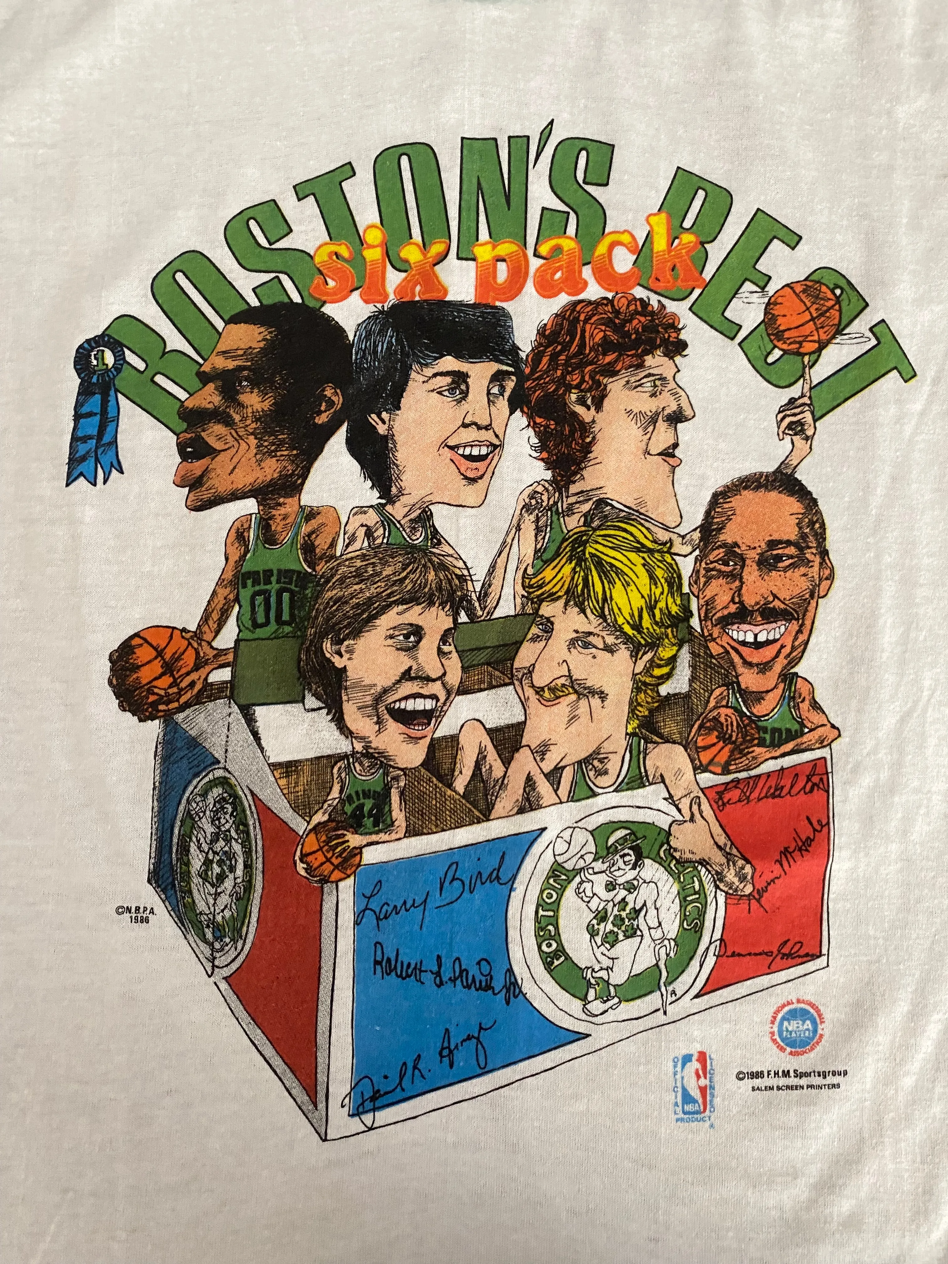 Vintage Boston Celtics Six Pack 1986 T-Shirt Md