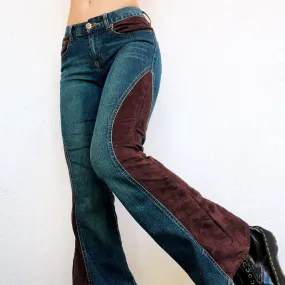 Vintage Brown Paneled Jeans