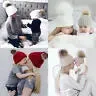 Winter Knit Mother & Child Beanie Pom Hat