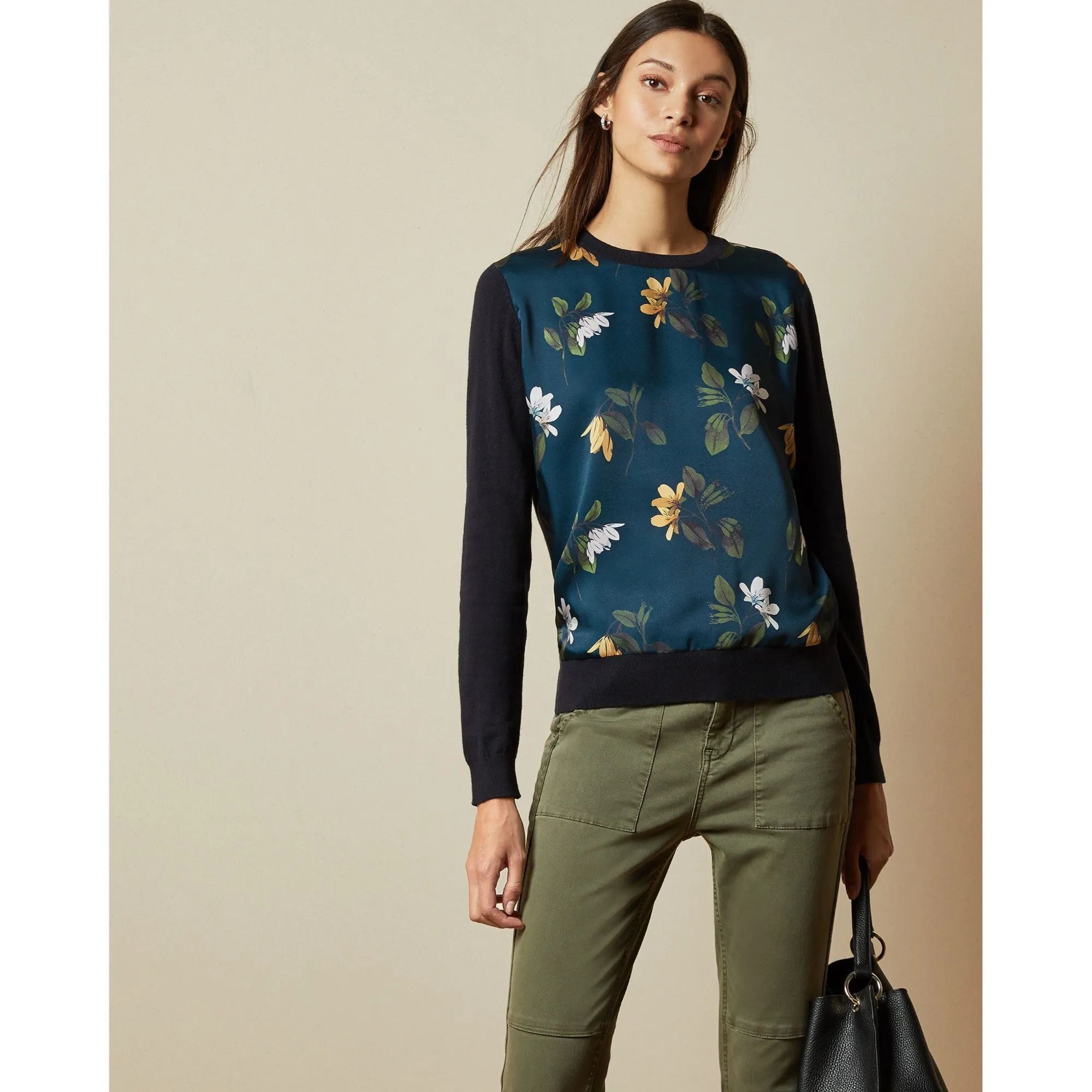 Women Emileiy-Savanna Woven Front Jumper - Dark-Blue
