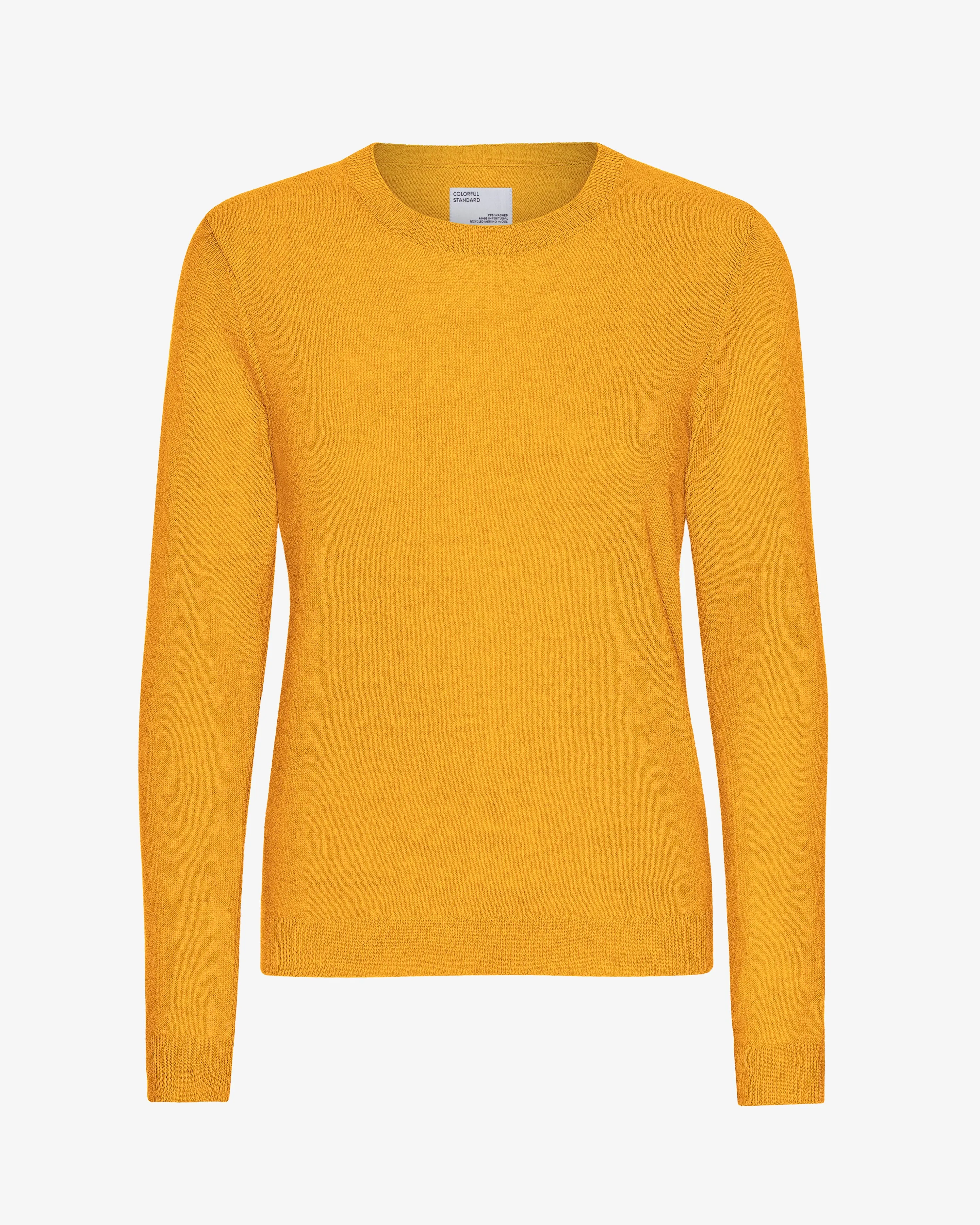 Women Light Merino Wool Crew - Burned Yellow