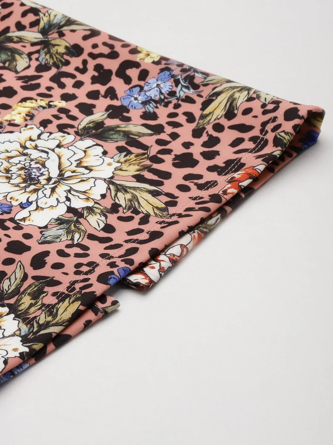 Women Pink Scuba Animal Floral Pencil