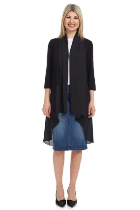 Womens 3/4 Sleeve Open Front Cardigan with Waterfall Drape 'Heather'