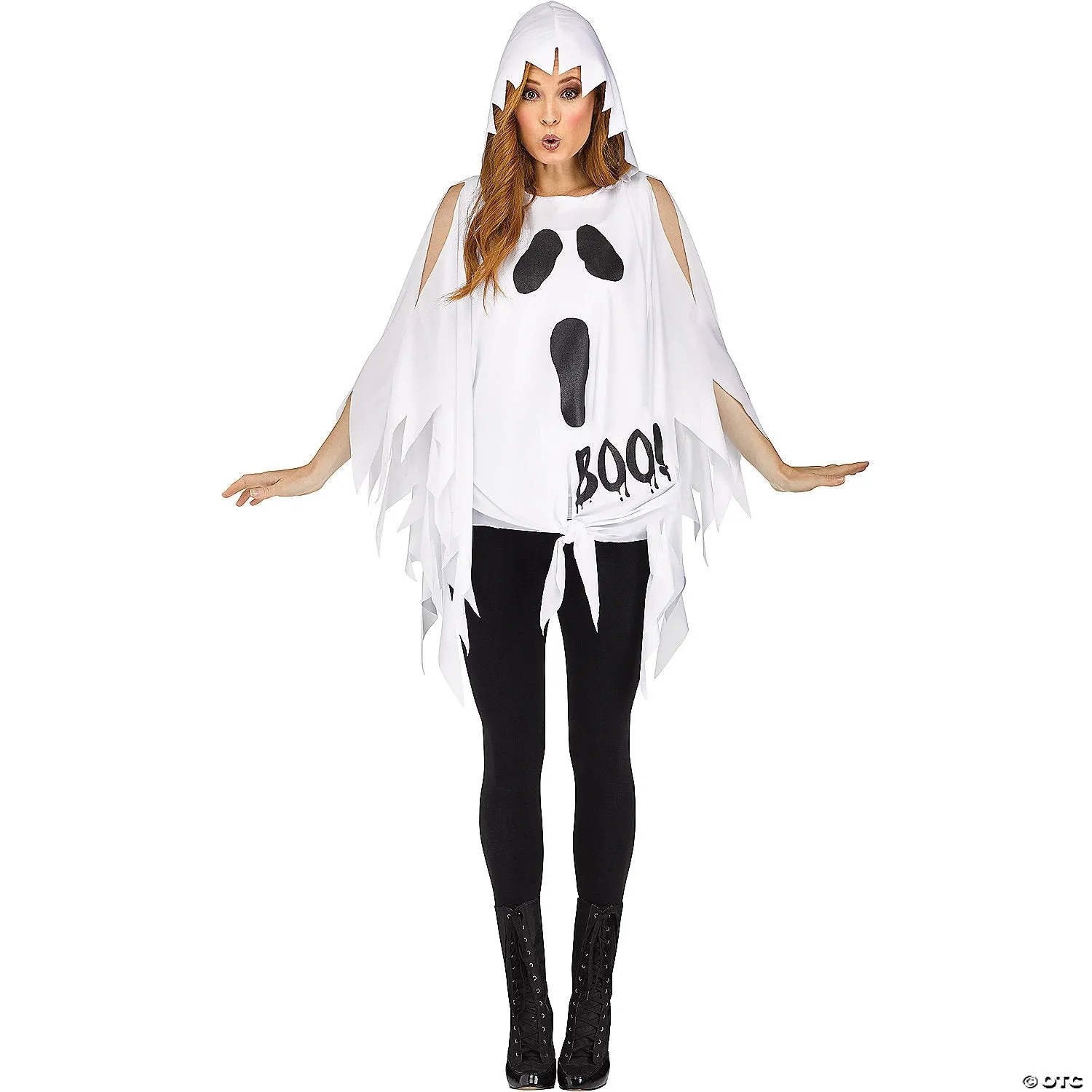 Women's Ghost Print Poncho