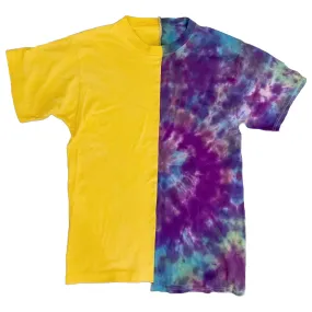 Yellow/Tie-dye Split T-shirt