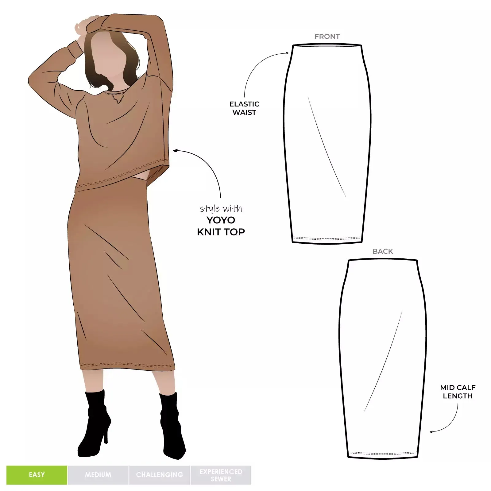 Yoyo Knit Skirt by StyleArc