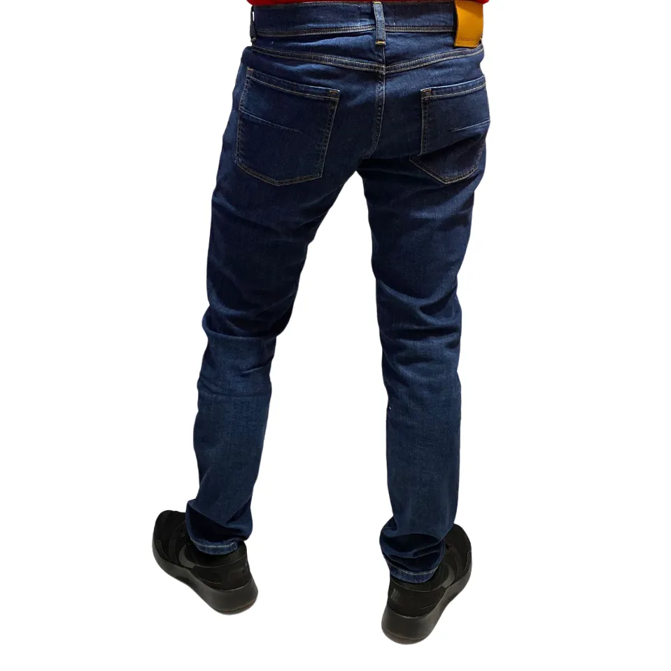 Zero Construction pantalone da uomo jeans 5 tasche Fabaco blu scuro